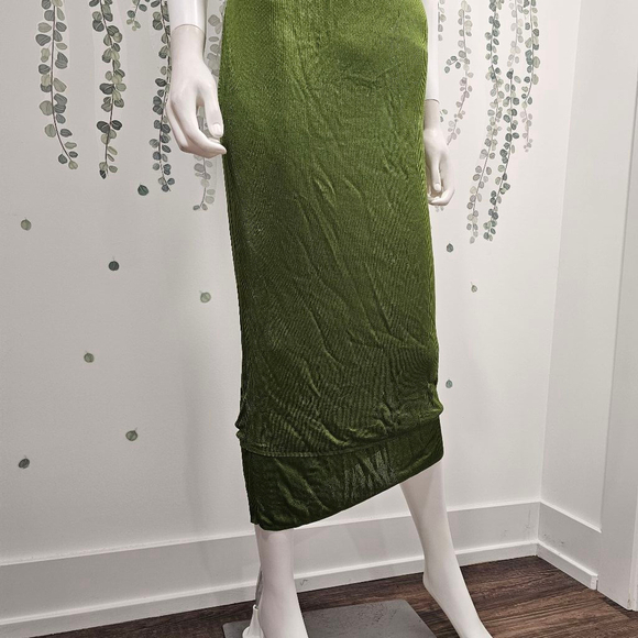 Atlein Collective Knit Green Midi Dress Sz L - Picture 5 of 11